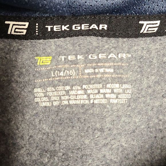 Tek Gear Boys navy gray hoodie large - Picture 3 of 3